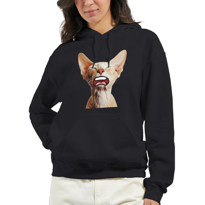 Sudadera con Capucha Unisex Estampado de Gato 