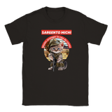 Camiseta júnior unisex estampado de gato "Sargento michi" Gelato
