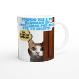 Taza blanca con impresión de gato "Michi Culpable" Michilandia | La tienda online de los amantes de gatos