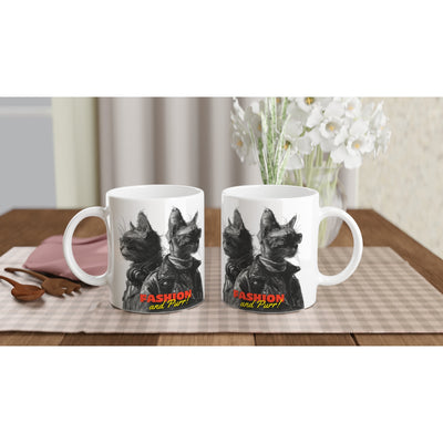 Taza Blanca con Impresión de Gato 