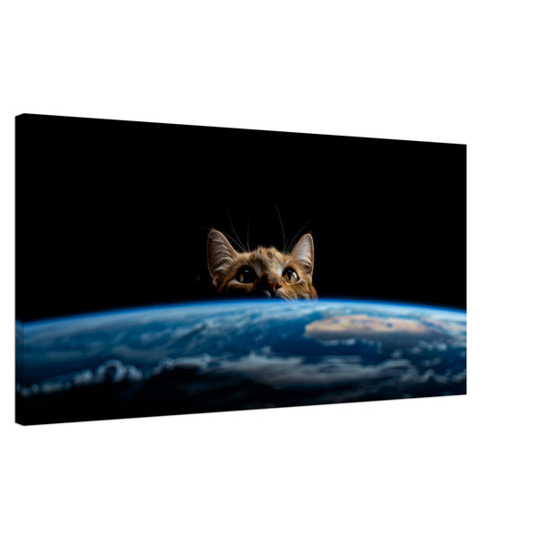 Lienzo de gato "Vigilante del Planeta"