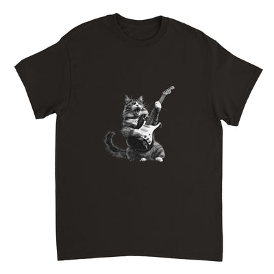 Camiseta Unisex Estampado de Gato "Rocker Miau" Michilandia | La tienda online de los fans de gatos