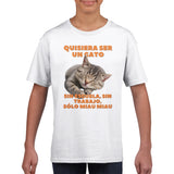 Camiseta Junior Unisex Estampado de Gato "Vida de Miau" Michilandia | La tienda online de los fans de gatos