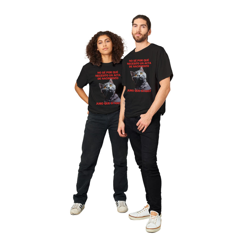 Camiseta Unisex Estampado de Gato "Sorpresa Burocrática" Michilandia | La tienda online de los fans de gatos