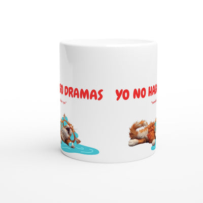 Taza Blanca con Impresión de Gato "Drama Queen" Michilandia