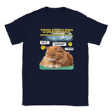 Camiseta júnior unisex estampado de gato "Melancolía Digital" Navy