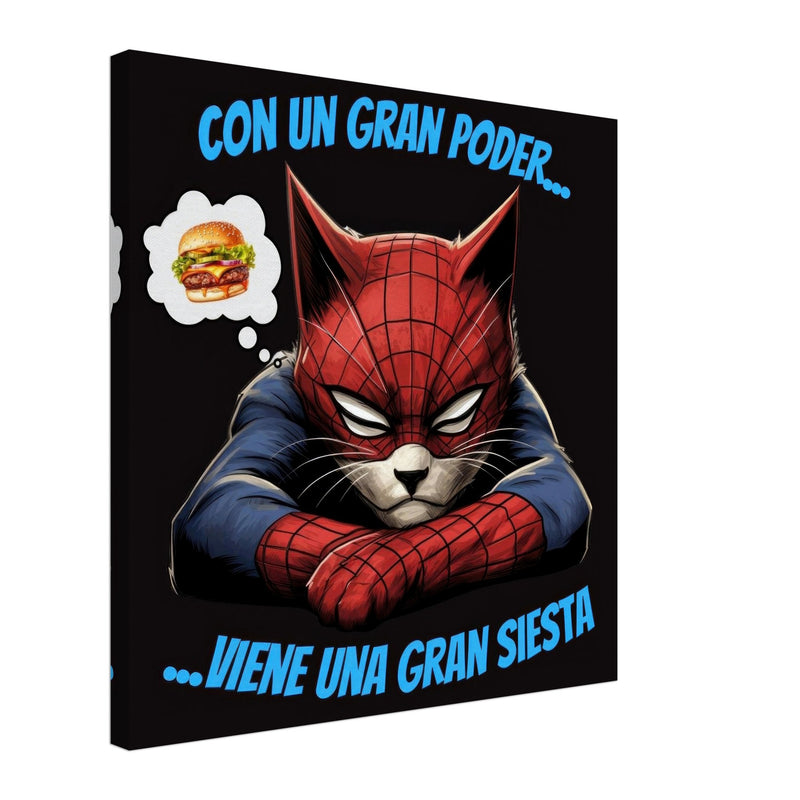 Lienzo de Gato "Spider-Siesta" Michilandia | La tienda online de los amantes de gatos