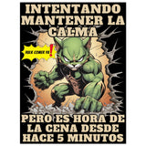 Panel de aluminio impresión de gato "Hulk comer ya" Michilandia | La tienda online de los amantes de gatos