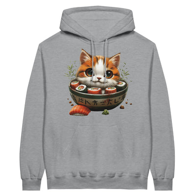 Sudadera con Capucha Unisex Estampado de Gato "Sushi y Ronroneos" Michilandia | La tienda online de los fans de gatos