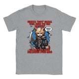 Camiseta unisex estampado de gato "Kitty of War" Sports Grey