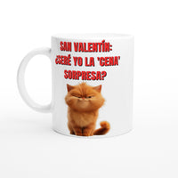 Taza Blanca con Impresión de Gato "Cena Sorpresa Miau" Michilandia | La tienda online de los fans de gatos