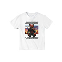 Camiseta Junior Unisex Estampado de Gato "Atardecer Heroico" Michilandia | La tienda online de los fans de gatos