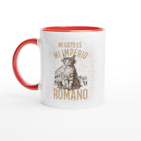 Taza Bicolor con Impresión de Gato "César Felino" Michilandia