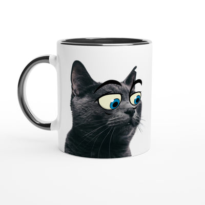 Taza Blanca con Impresión de Gato 