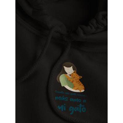 Sudadera con Capucha Unisex Estampado de Gato "Amor Gatuno" Michilandia