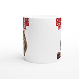 Taza Blanca con Impresión de Gato "Fit o Feliz" Michilandia | La tienda online de los fans de gatos