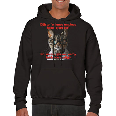 Sudadera con Capucha Unisex Estampado de Gato 