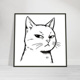 Póster de Gato con marco metal "Mirada Sospechosa" Michilandia