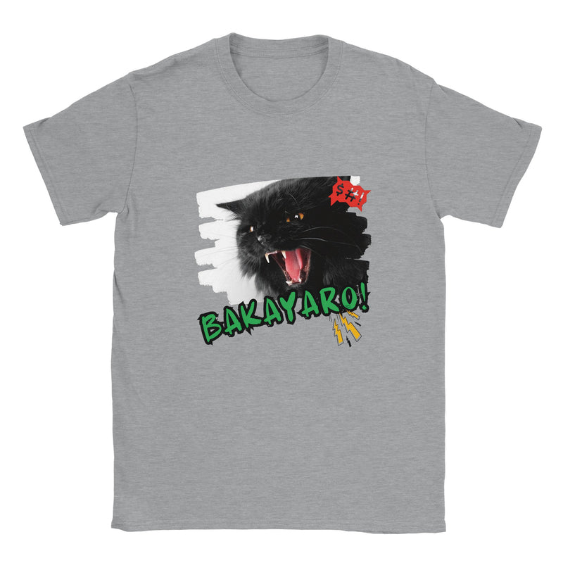 Camiseta unisex estampado de gato "Bakayaro!" Michilandia | La tienda online de los amantes de gatos