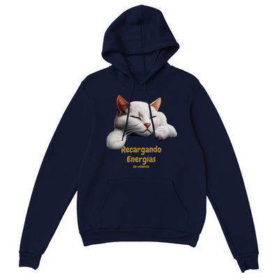 Sudadera con capucha unisex estampado de gato "Recargando Violencia" Gelato