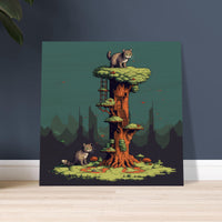 Panel de madera impresión de gato "Pixel Cats"