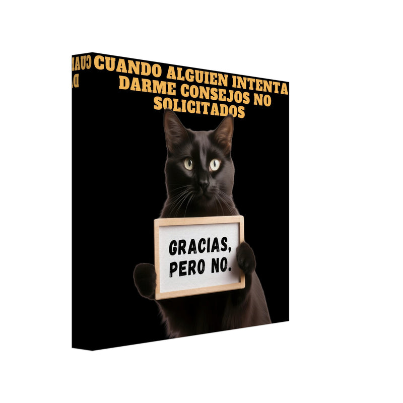 Lienzo de gato "No Gracias" Michilandia | La tienda online de los fans de gatos