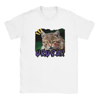 Camiseta Junior Unisex Estampado de Gato "Silencio!" Blanco