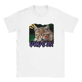Camiseta Junior Unisex Estampado de Gato "Silencio!" Blanco