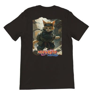 Camiseta Prémium Unisex Impresión Trasera de Gato "Jounin Felino" Michilandia | La tienda online de los fans de gatos