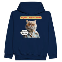 Sudadera con capucha júnior estampado de gato "Agradecido Miau" Michilandia