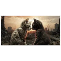 Lienzo de gato "Entre las Ruinas del Mundo Post Apocalíptico"