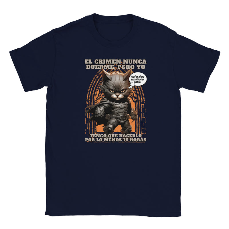 Camiseta Junior Unisex Estampado de Gato "Siesta de la Justicia" Michilandia | La tienda online de los fans de gatos