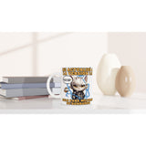 Taza blanca con impresión de gato "Cyborg Kitty" Michilandia | La tienda online de los amantes de gatos