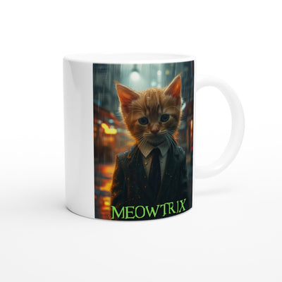 Taza Blanca con Impresión de Gato "Sr Anderson Peludo" Michilandia | La tienda online de los fans de gatos