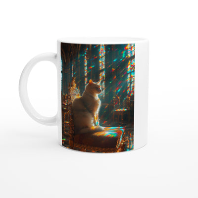 Taza Blanca con Impresión de Gato 