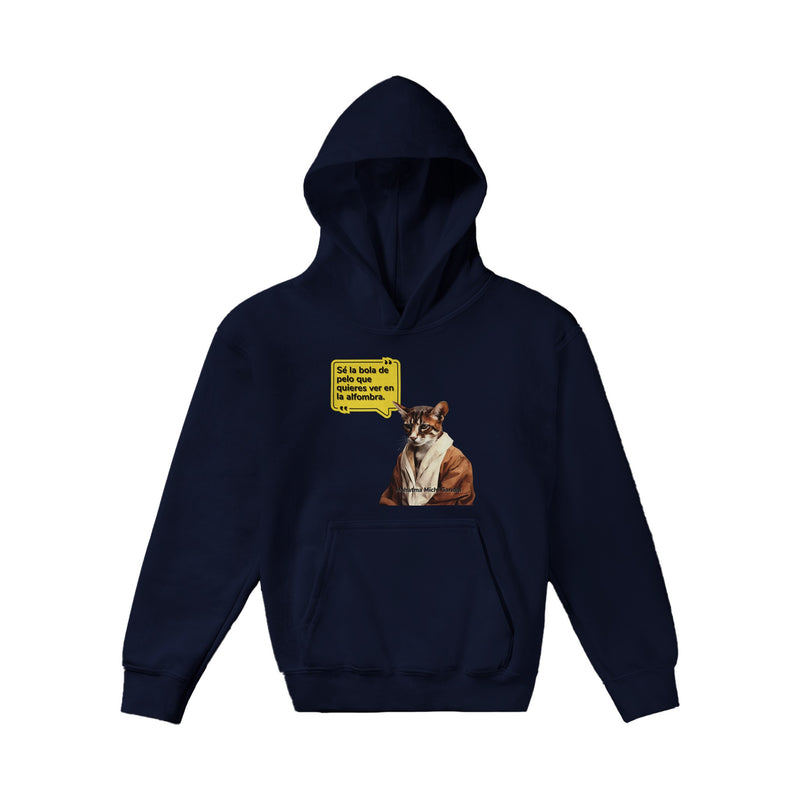 Sudadera con capucha júnior estampado de gato "Mahatma Michi Gandhi" Michilandia | La tienda online de los amantes de gatos