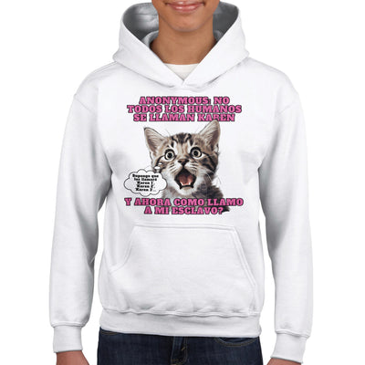 Sudadera con capucha júnior estampado de gato 