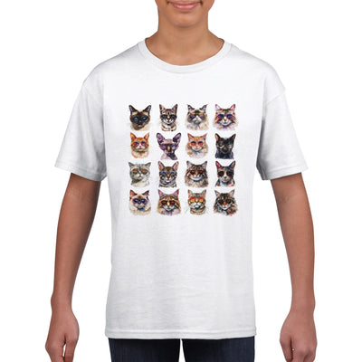 Camiseta Junior Unisex Estampado de Gato 