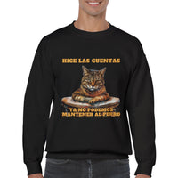 Sudadera Unisex Estampado de Gato "Economista Felino" Michilandia | La tienda online de los fans de gatos