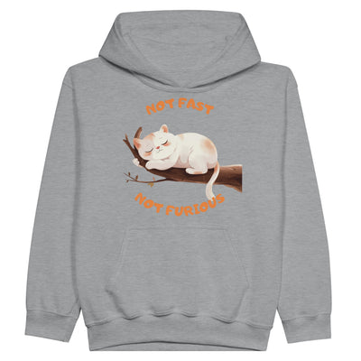 Sudadera con capucha júnior estampado de gato "Not Fast Not Furious" Michilandia | La tienda online de los fans de gatos