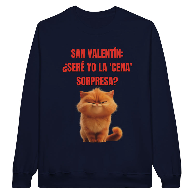 Sudadera Unisex Estampado de Gato "Cena Sorpresa Miau" Michilandia | La tienda online de los fans de gatos