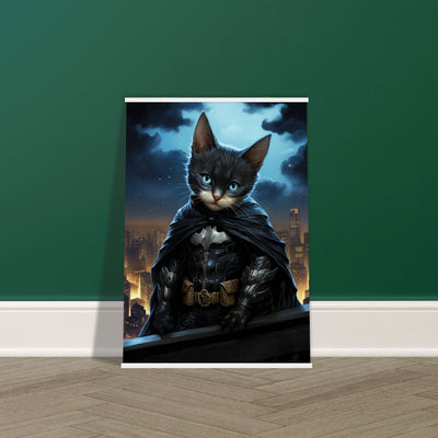 Póster semibrillante de gato con colgador 