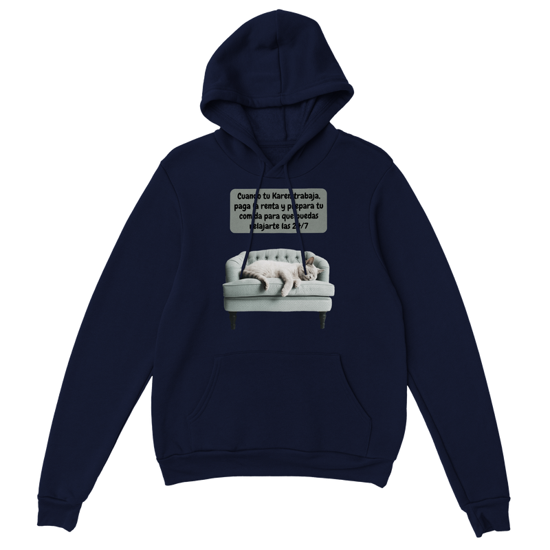 Sudadera con capucha unisex estampado de gato "Lazy Cat" Gelato