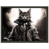 Póster semibrillante de gato con marco metal "Comisario Kitty Gordon" Gelato