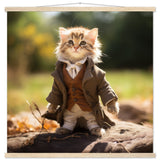 Póster semibrillante de gato con colgador "Michi Bilbo el Hobbit"