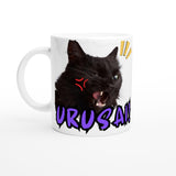 Taza Blanca con Impresión de Gato "Cállate" Michilandia | La tienda online de los amantes de gatos