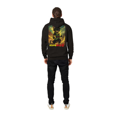 Sudadera con capucha Prémium Unisex Impresión Trasera de Gato "Broly Gatuno" Michilandia | La tienda online de los fans de gatos