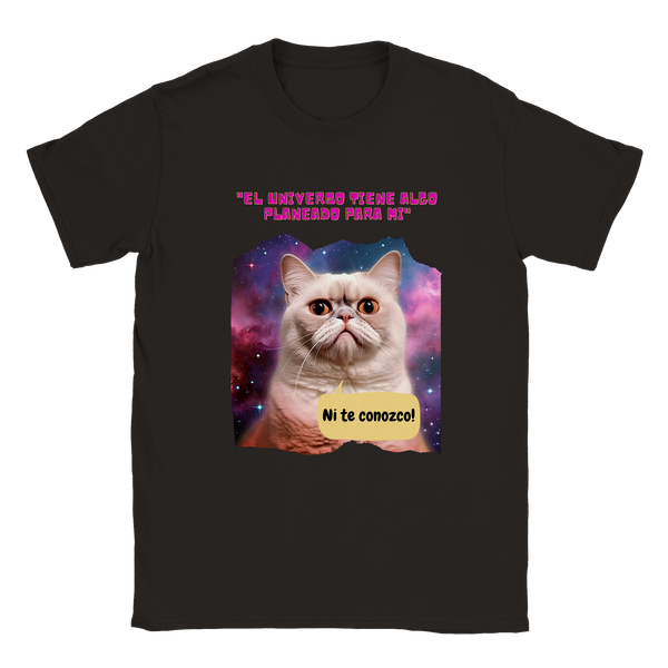 Camiseta unisex estampado de gato "El Michi Cósmico"