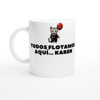 Taza Blanca con Impresión de Gato 