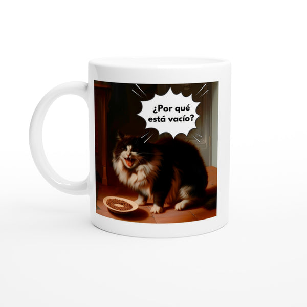 Taza con Impresión de Gato "El Cuenco Insatisfecho"